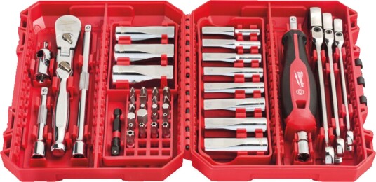 Milwaukee 1/4" Skralle og Bitssett med 42 Deler