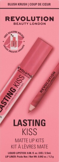 Revolution Beauty London Lasting Kiss Matte Lip Kit Blush Krush