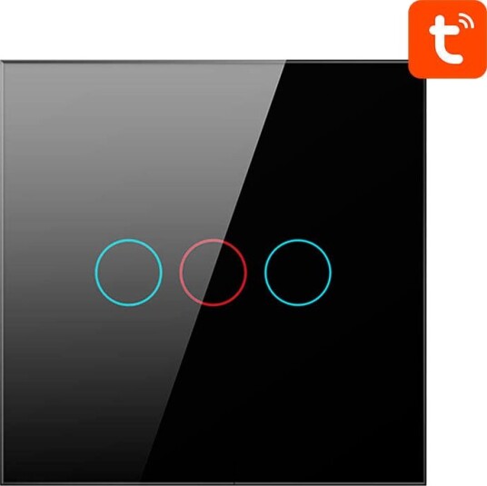 Avatto ZTS02-EU-B3 Smart Lysbryter 3-veis (ZigBee/Tuya) Sort