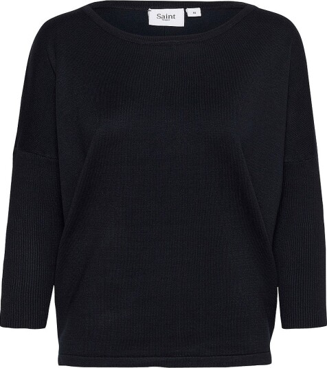 Saint Tropez Pullover MilaSZ R Neck Pullover Blå
