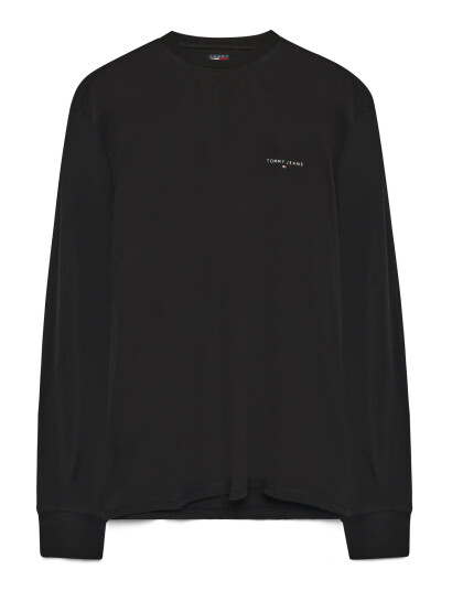 Tommy Jeans Tjm Slim Chest Linear Ls Tee Ext - Black - S
