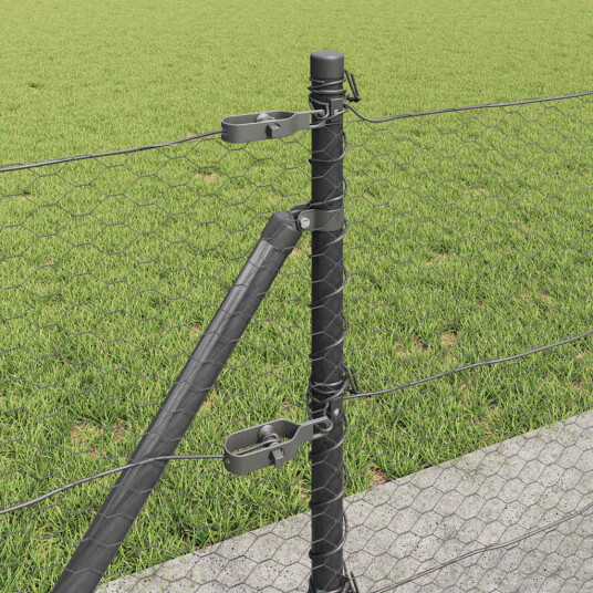 Gjerde med innlegg. Grå 0.4 x 10 m PVC belagt stål