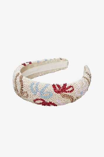 Becksöndergaard Diadem Bow Wide Beaded Hairbrace Beige