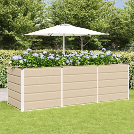 vidaXL Plantekassed Elfenben 240 x 80 x 75 cm Stål