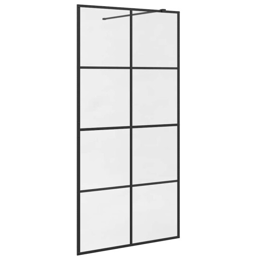 Dusjvegg med klart ESG-glass 100x195 cm svart Dusjvegg med klart ESG-glass 100x195 cm svart