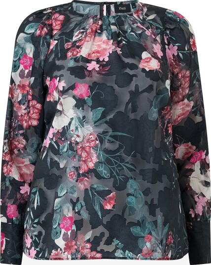 Zizzi Bluse Mirasol L/S Blouse Svart