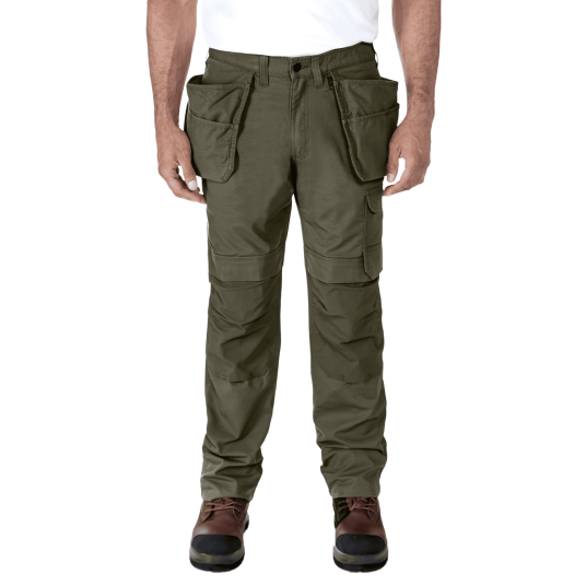 Carhartt Relaxed Straight Steel Rugged Flex™ Ripstop Double Front Cargo Trousers Men Moss W34/L34 W34/L34