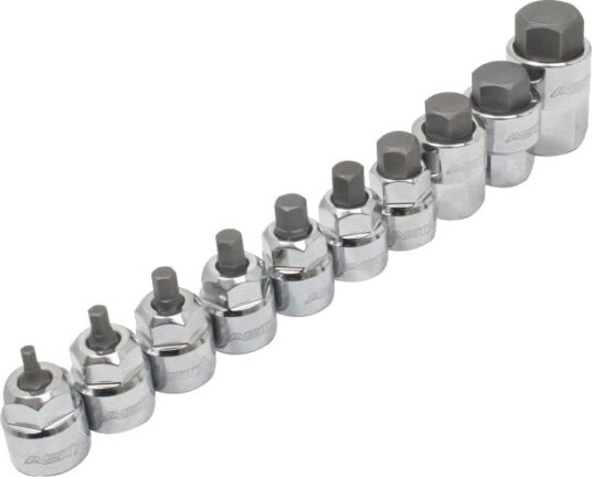 Asta Bitssats Hex 3-14 mm, 10 Deler