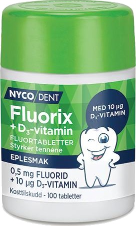 Nycodent Fluorix 0,5 mg fluortabletter med vitamin D3 100 stk