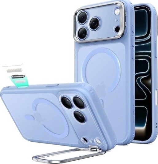 ESR Classic Hybrid Kickstand MagSafe Mobildeksel for iPhone 17 Pro/18 Pro - Lysblå Matt