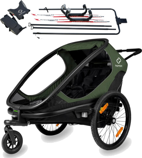 Hamax Outback 3i1 Sykkelvogn Grønn inkl. skikit! Hamax Outback 3i1 Sykkelvogn Grønn inkl. skikit!
