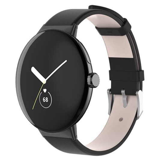 INCOVER Google Pixel Watch Kunst Skinn Reim - Svart