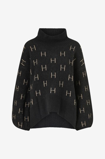 Hést Genser Fam Sweater Short Svart Hést Genser Fam Sweater Short Svart