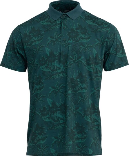 Bogeys & Birdies M Tech AOP Flower Pique Grønn Golf pologenser herre Dk Green Small