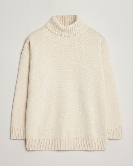 Gloverall Submariner Chunky Wool Rollneck Ecru