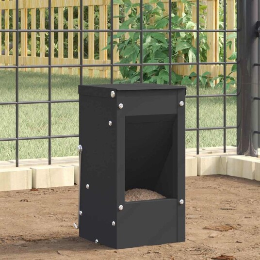 Vidaxl Kaninfôrer Svart 12.5 X 12.5 X 25 cm 1.5 kg Kaldvalsget Stål