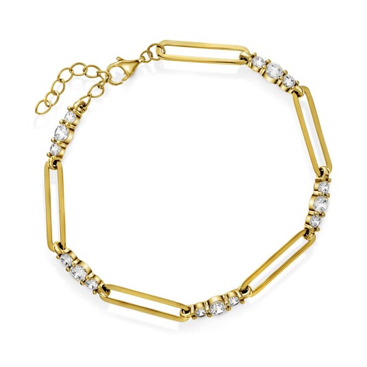 Pan Jewelry Armbånd i forgylt sølv med zirkonia