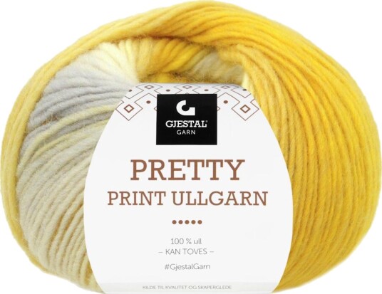 Gjestal Pretty Print Ullgarn Sitronfarget 512 100 g Gjestal Pretty Print Ullgarn Sitronfarget 512 100 g