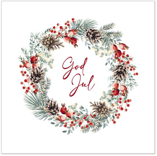 Servietter God Jul Krans