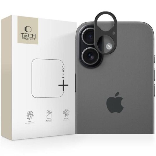 Tech-Protect CamAlloy Fit+ Kameralinsebeskyttelsesdeksel til iPhone 17 - Svart
