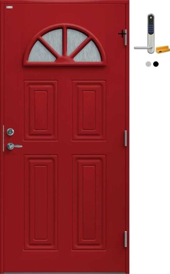 Ytterdør Diplomat Cristine Cotswold Glass med Yale Doorman Classic Home