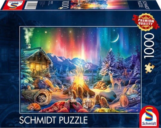 Schmidt Spiele Puslespill   1000 brikker   Campfire Romance under the Starry Sky