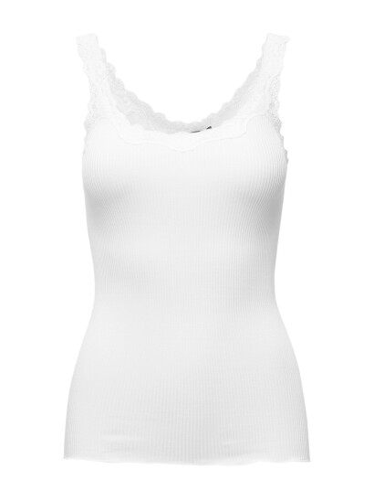 Rosemunde Rwbabette Silk Sl Deep Back Lace To - White - XL Rosemunde Rwbabette Silk Sl Deep Back Lace To - White - XL