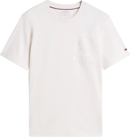 Tommy Hilfiger Interlock Embossed T Shirt IVORY PETAL XL Tommy Hilfiger Interlock Embossed T Shirt IVORY PETAL XL