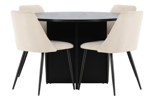 Spisegruppe Venture Home Strada Ø120 cm med 4st Night Spisestoler