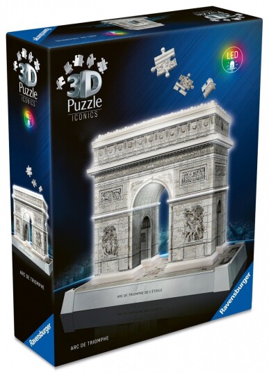 Ravensburger 3D Puslespill Med LED Lys 216 Brikker Triumfbuen Paris