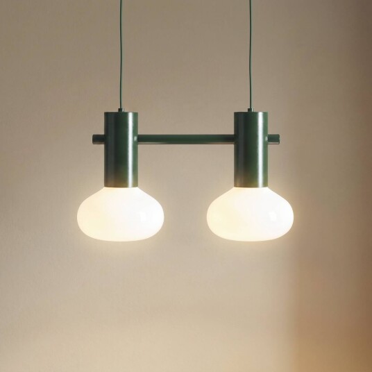Pendellampe i glass Flo ALDEX dimbar Grønn Stue / spisestue Metall Design
