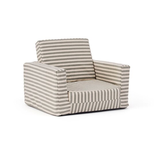 Kid's Concept Kid's Concept Armchair Foldable Stripe Grey One Size Kid's Concept Kid's Concept Armchair Foldable Stripe Grey One Size