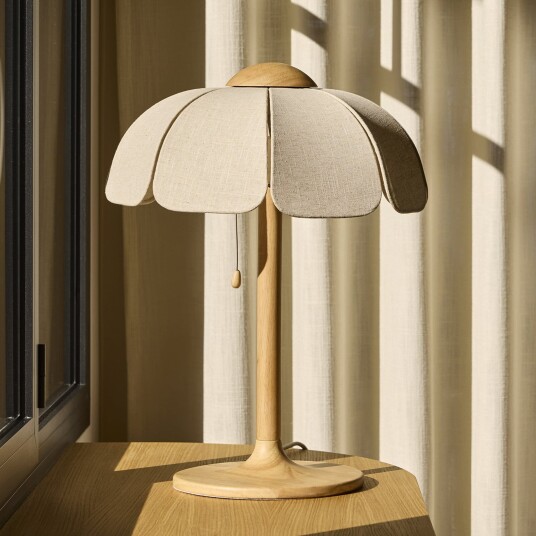 Bordlampe MARKET SET Coquillage Beige Stue Stoff / Tekstil Design 55 Beige