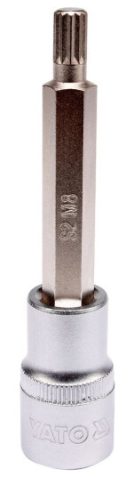 Yato 1/2" Spline Skaftsokkel M8 100mm Håndverktøy