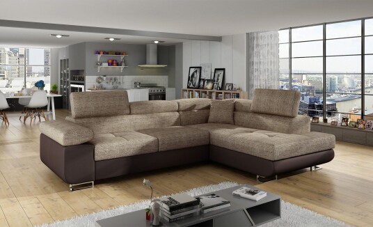 Bobis Sovesofa med Sjeselong Høyre Beige/Brun Bobis Sovesofa med Sjeselong Høyre Beige/Brun