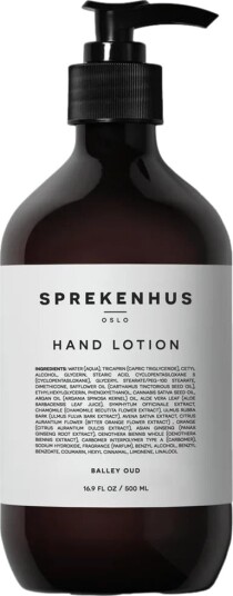 Sprekenhus Hand Lotion Balley Oud 500ml Håndkrem Sort
