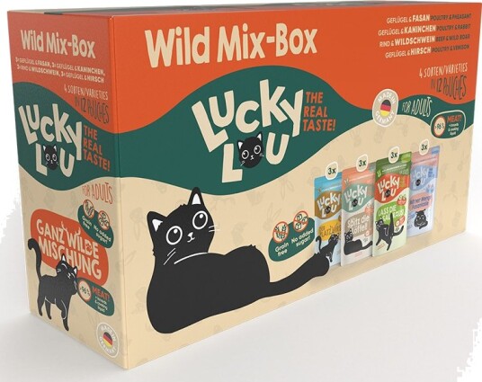 Lucky Lou våtfôr Voksen Mix II Wild Mix 4 sorter 48 x 125 g