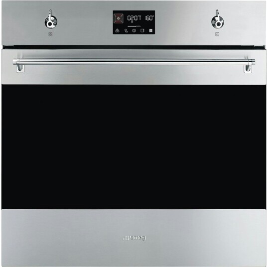 Smeg Classic 68L Innbyggingsovn med Pyrolyse og Digitalt Display Rustfritt Stål