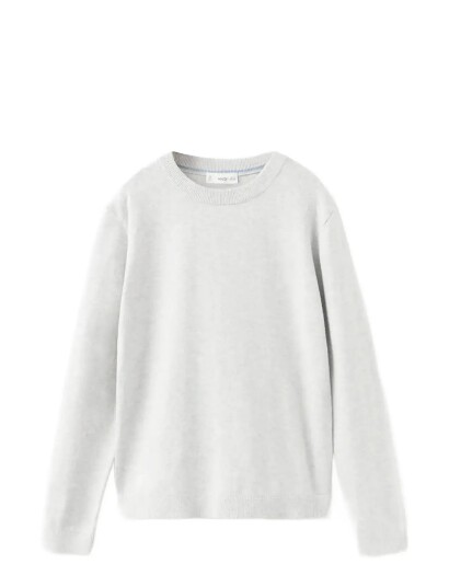 Mango Knitted Cotton Sweater Grey 5 6