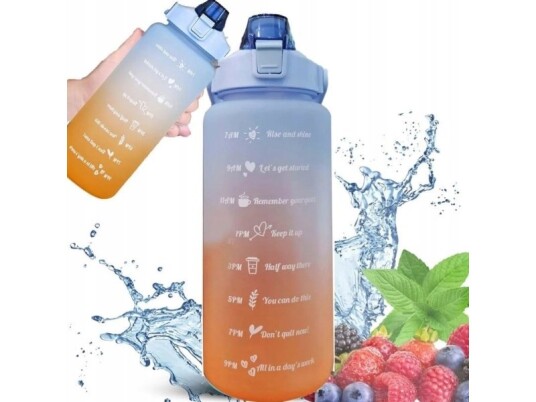 Ekstralink | Motivasjonsflaske | Vannflaske 2000 Ml Blå Og Oransje But-993