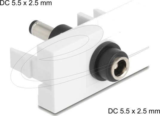 Delock Easy 45 Trykklåsmodul Dc 5.5 X 2.5 Mm Female 1 Gang Hvit