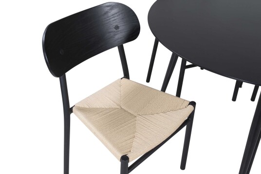 Venture Design Silar & Polly spisegruppe Svart/svart 4 st stoler & bord 100 cm