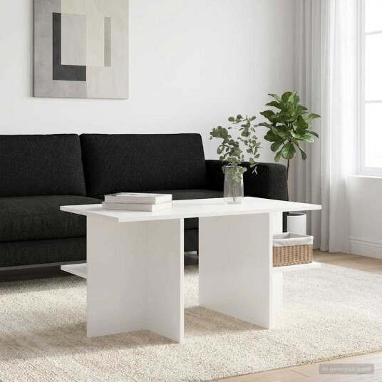 Kaffebord Hvit 87 x 50 x 45 cm Konstruert tre