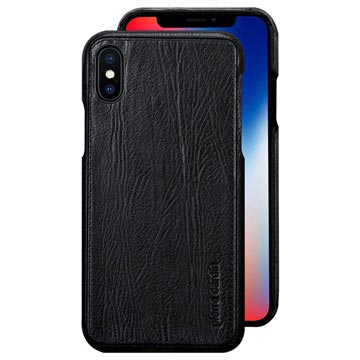 iPhone X Pierre Cardin Lær Belagt Deksel Svart