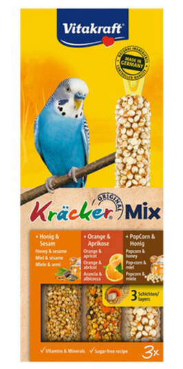 Crackers Triomix Budgie Honey Popcorn 3-Pk.