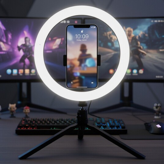 10W LED RINGLYS 10 tommer med bordstativ 3200K 5500K Kulør : 3 i 1 10W LED RINGLYS 10 tommer med bordstativ 3200K 5500K Kulør : 3 i 1