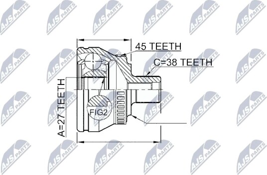 Nty Drivknute drivaksel NTY NPZ AU 047