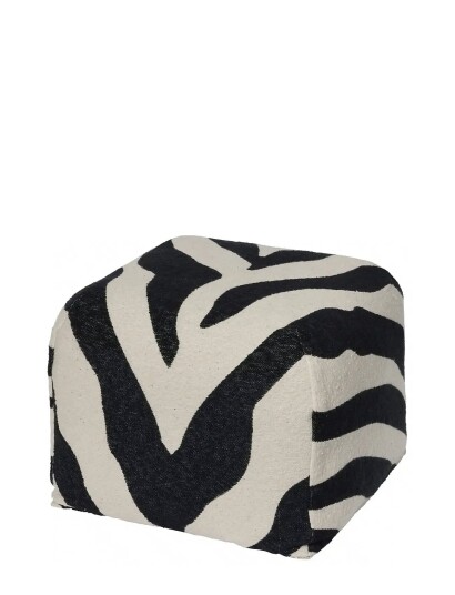 Broste Copenhagen Zebra Pouf - Multi/patterned - H 38CM