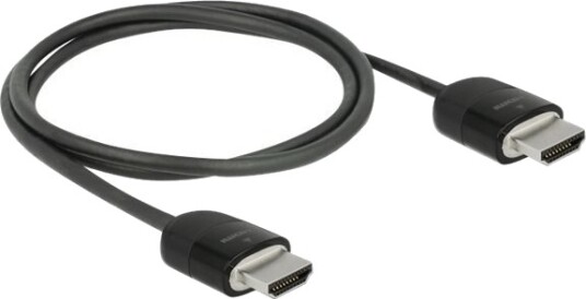 Delock Premium Premium High Speed Hdmi Kabel Med Ethernet Hdmi Hann Til Hdmi Hann 1 M Tredobbeltskjermet Snodd Ledningspar Svart 4K Støtte Støtte For Dolby Dts Hd Master Audio
