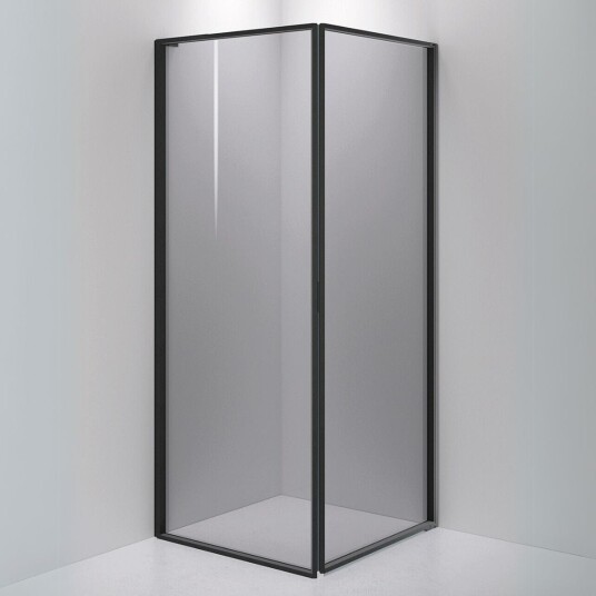 INR Iconic Nordic Rooms Dusjhjørne Edge 13 Måltlpasset - Høyre / Matt Svart Grått Glass INR Iconic Nordic Rooms Dusjhjørne Edge 13 Måltlpasset - Høyre / Matt Svart Grått Glass
